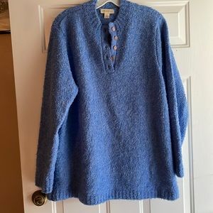 Appleseed’s Blue Boucle Henley Sweater XL